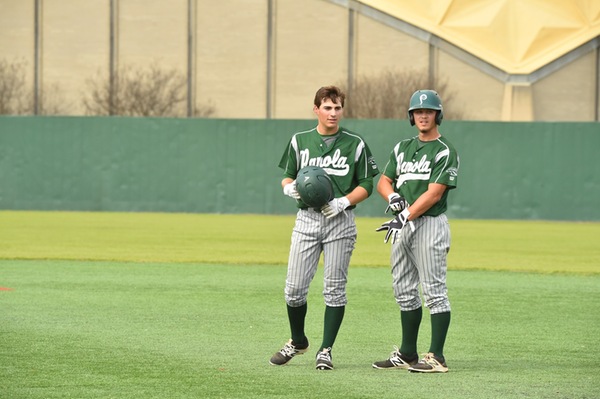 Picture of Sophomores Andrew Pace and Colby Price, Both collected 5 hits in two games to complete the sweep at Paris Junior College.