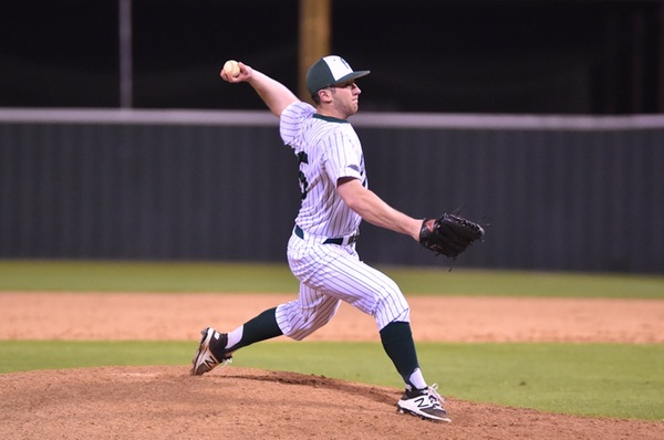 Sophomore - Colton Brasher (Hallsville, TX) earning his first save of the seaon.